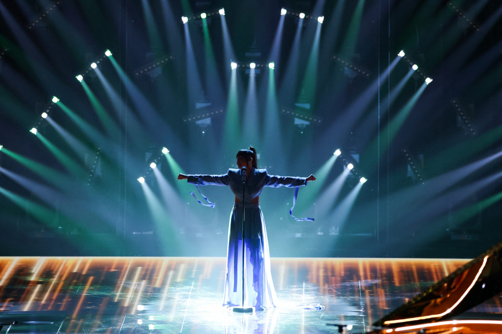 Andrew Lambrou from Cyprus performs during the second semi-final of the 2023 Eurovision Song Contest in Liverpool, Britain, May 11, 2023. REUTERS/Phil Noble MUSIC-EUROVISION/