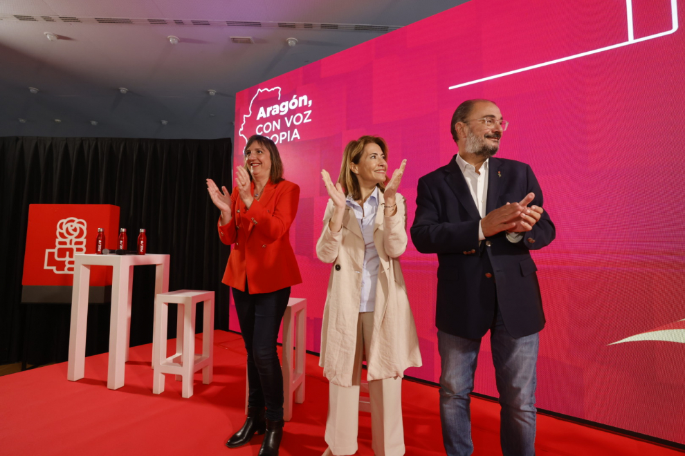 Acto sobre vivienda del PSOE en Zaragoza, con la presencia de Javier Lambán, Lola Ranera y la ministra de Transporte, Raquel Sánchez