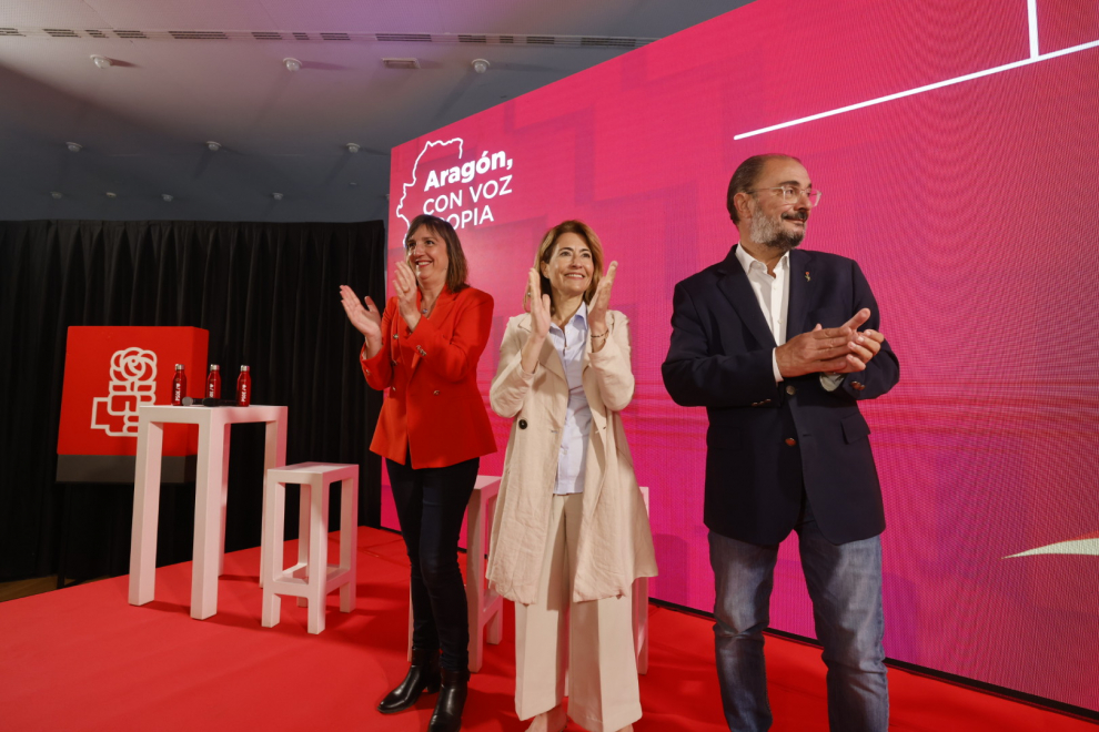 Acto sobre vivienda del PSOE en Zaragoza, con la presencia de Javier Lambán, Lola Rnera y la ministra de Transporte, Raquel Sánchez