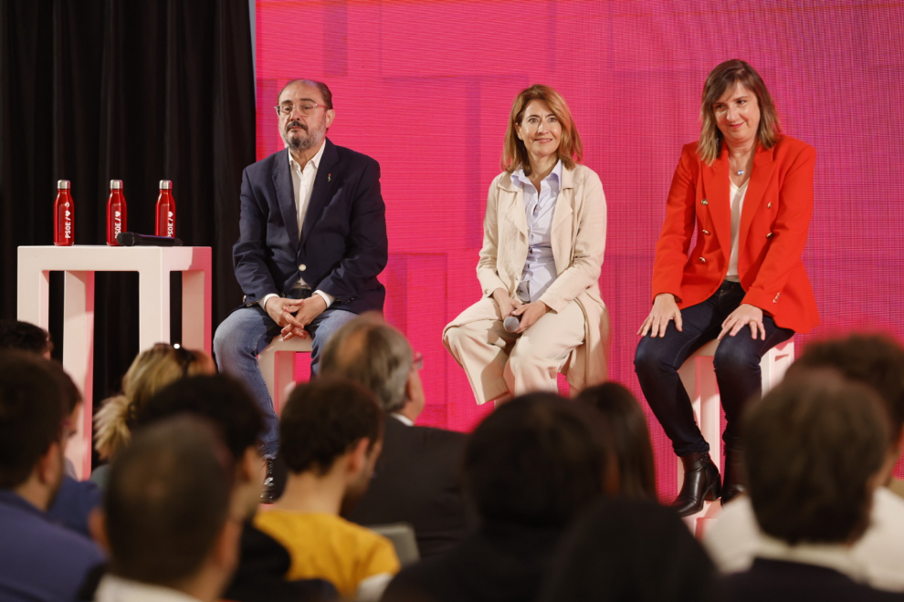 Acto sobre vivienda del PSOE en Zaragoza, con la presencia de Javier Lambán, Lola Ranera y la ministra de Transporte, Raquel Sánchez