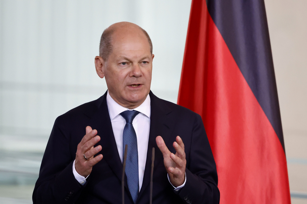 Foto de la visita del presidente de Ucrania, Volodomir Zelenski, a Alemania, recibido por el canciller Olaf Scholz GERMANY DIPLOMACY ZELENSKY
