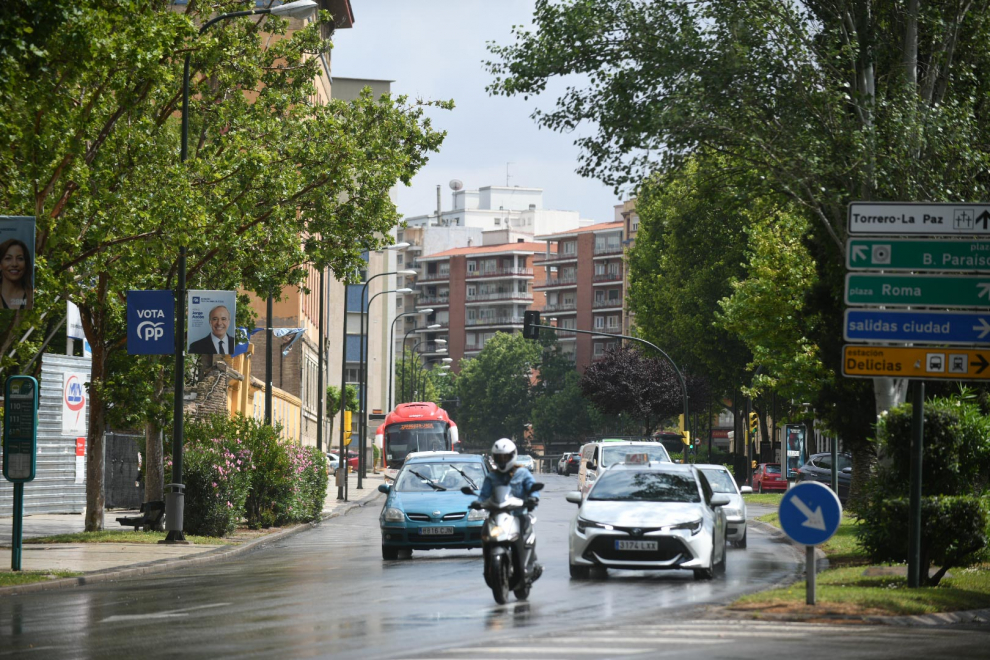 Zaragoza este martes en una tarde lluviosa.