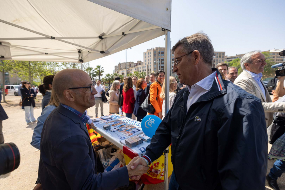 Fotos De Alberto Núñez Feijóo En Zaragoza Con Jorge Azcón Y Natalia Chueca