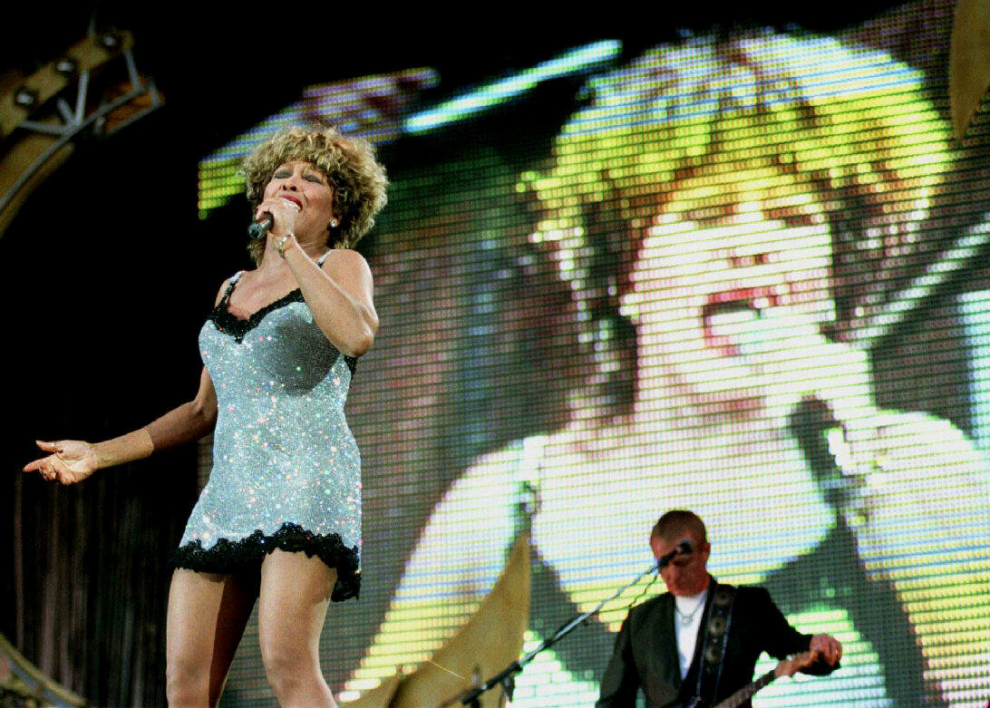 La cantante Tina Turner durante uno de sus conciertos.
