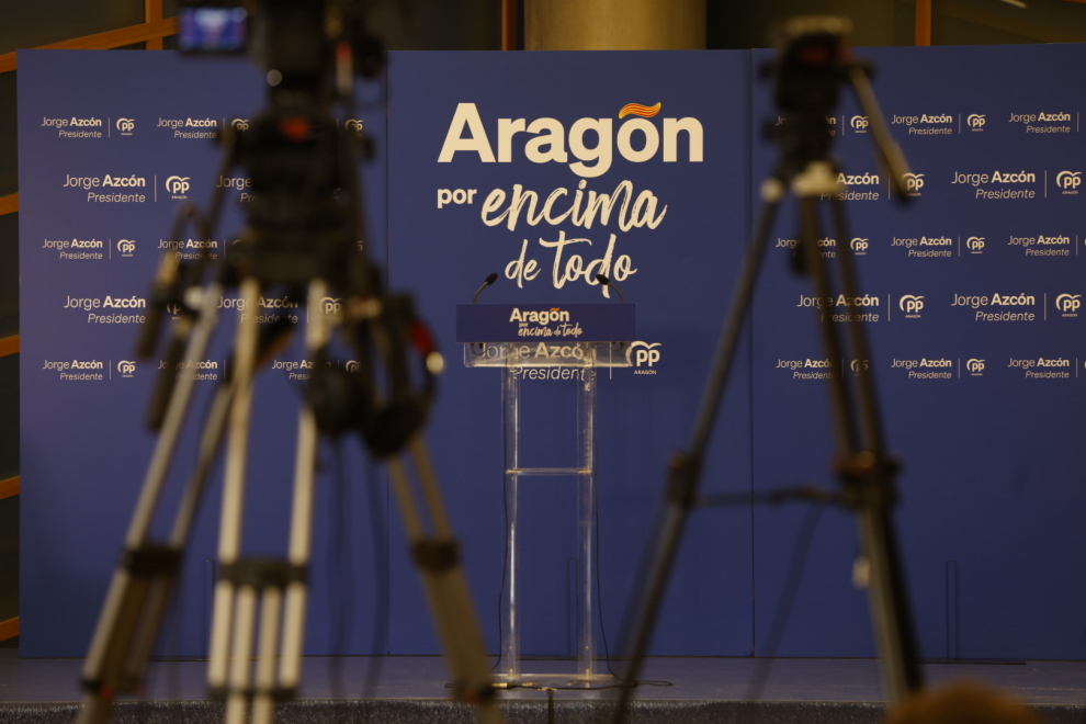 El PP sigue la noche electoral en el hotel Reina Petronila de Zaragoza