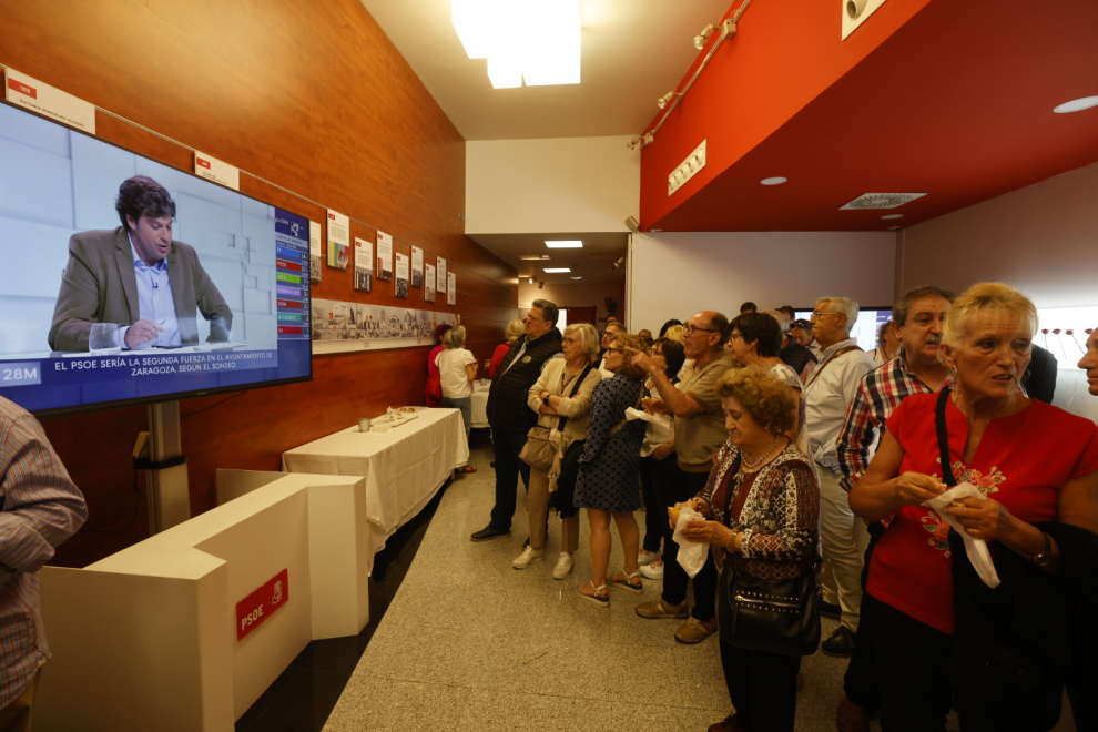 El PSOE Aragón ser reúne en su sede de Conde Aranda en Zaragoza
