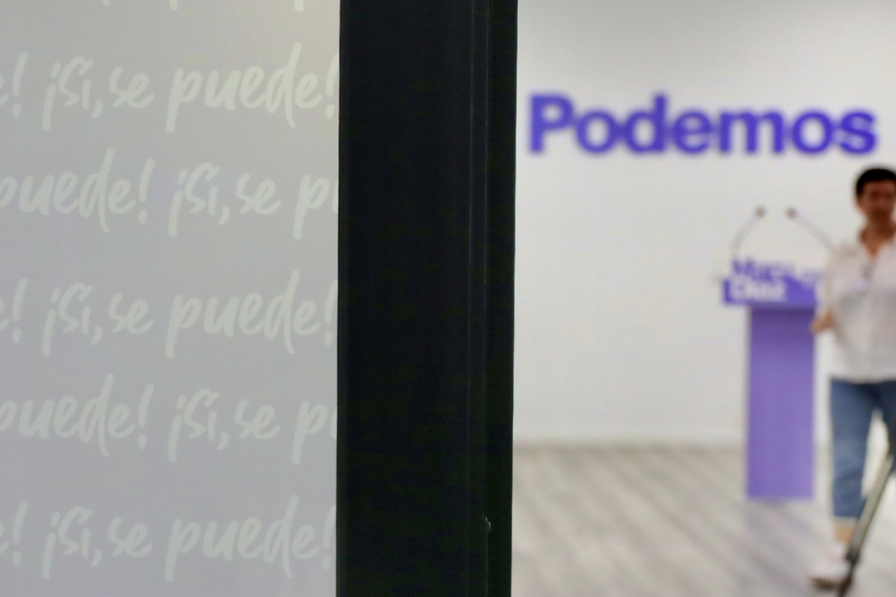 Podemos Aragón sigue el escrutinio desde su sede en Zaragoza Podemos Aragón sigue el escrutinio desde su sede en Zaragoza