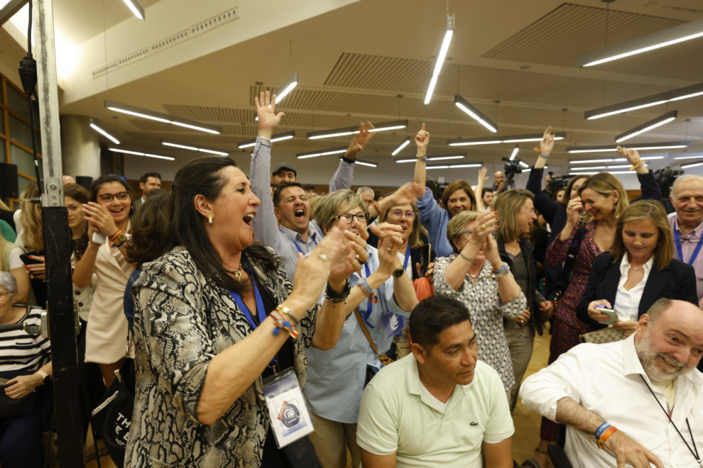 Alegría en el PP aragonés tras la victoria electoral