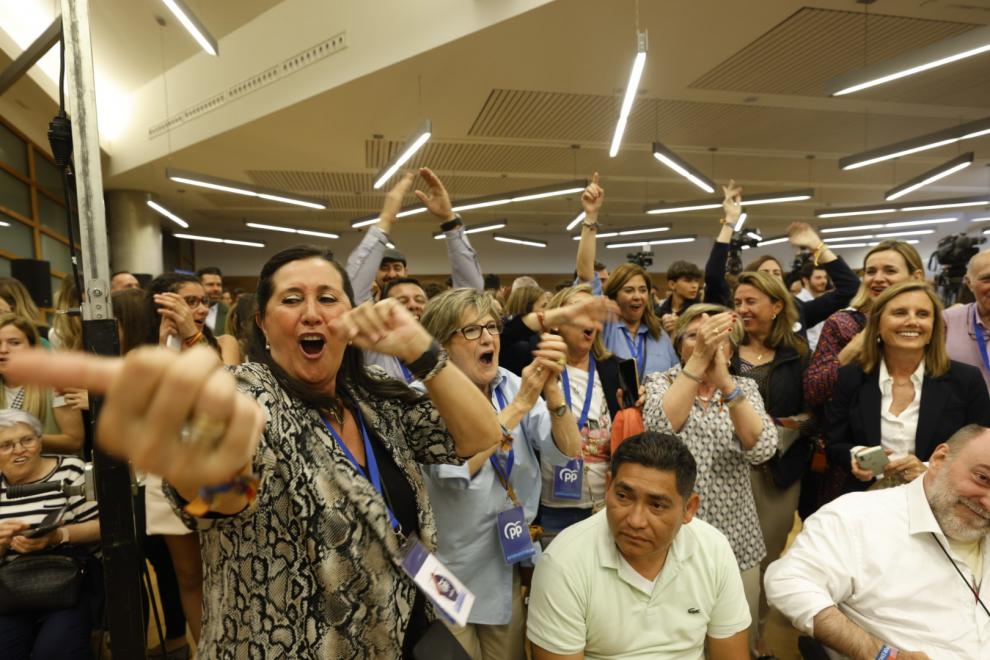 Alegría en el PP aragonés tras la victoria electoral