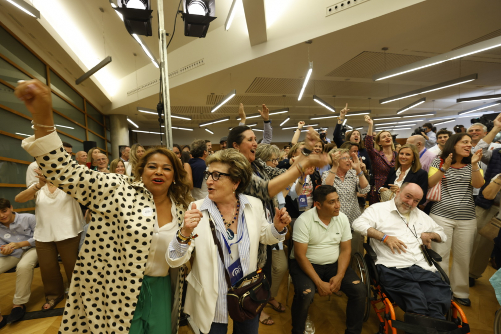 Alegría en el PP aragonés tras la victoria electoral