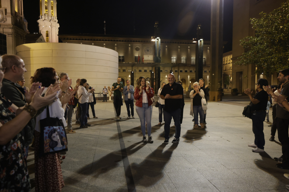 IU Aragón celebra los resultados de las elecciones autonómicas, en las que han conseguido un escaño