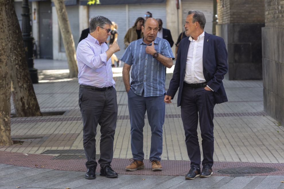 Foto de la reunión de la Comisión Ejecutiva Regional del PSOE Aragón, presidida por Javier Lambán