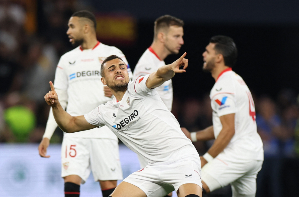 Foto de la final de la Europa League entre Roma y Sevilla en Budapest