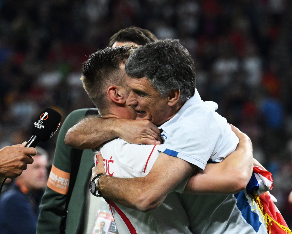 Foto de la final de la Europa League entre Roma y Sevilla en Budapest