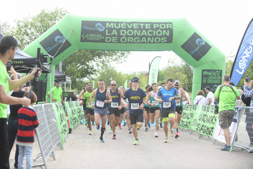 Foto de la VI Carrera Muévete por la Donación de Órganos, en el Parque del Agua Luis Buñuel de Zaragoza