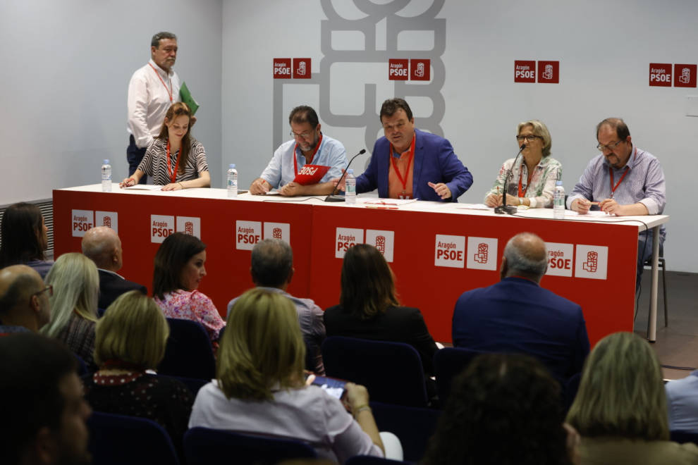 Foto de la Ejecutiva Provincial del PSOE para aprobar listas en Zaragoza
