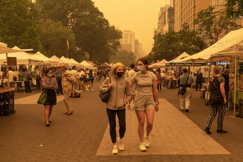 Nueva York cubierta de humo por los incendios de Canadá.