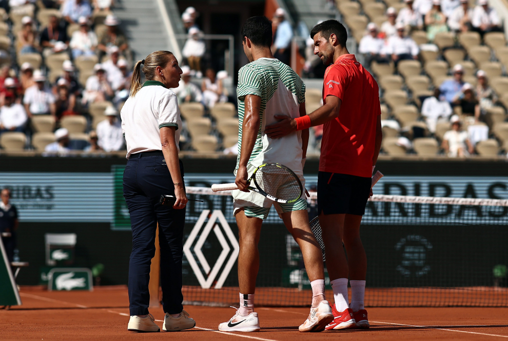 Fotos del partido entre Alcaraz y Djokovic en Roland Garros
