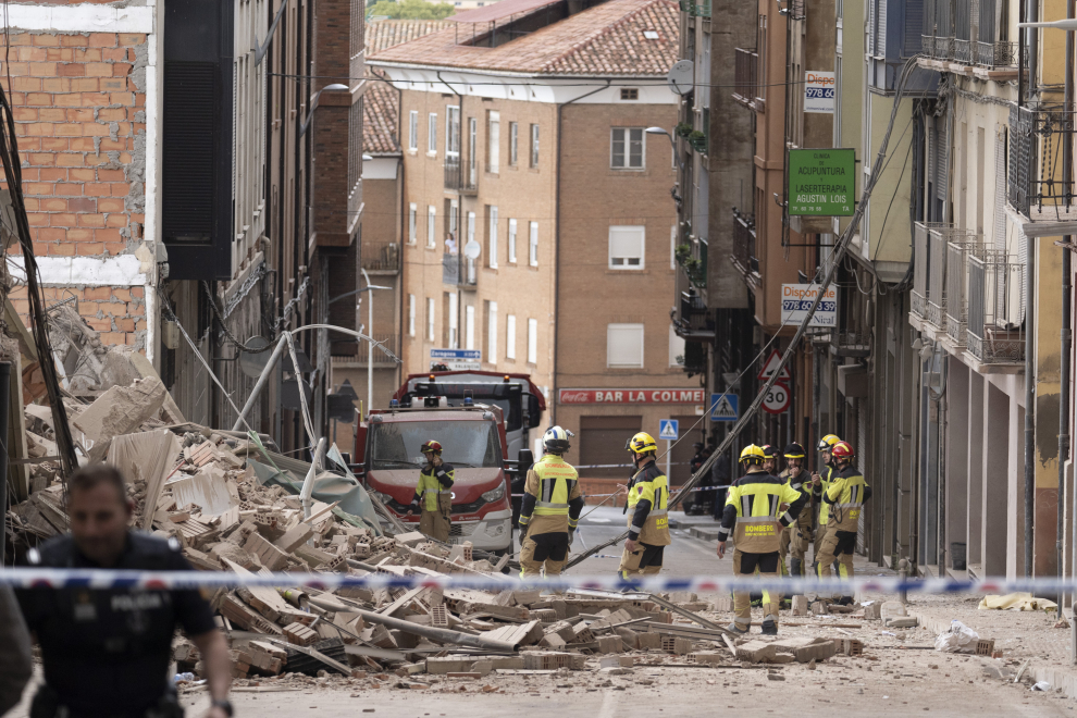 Fotos del desprendimiento de un edificio