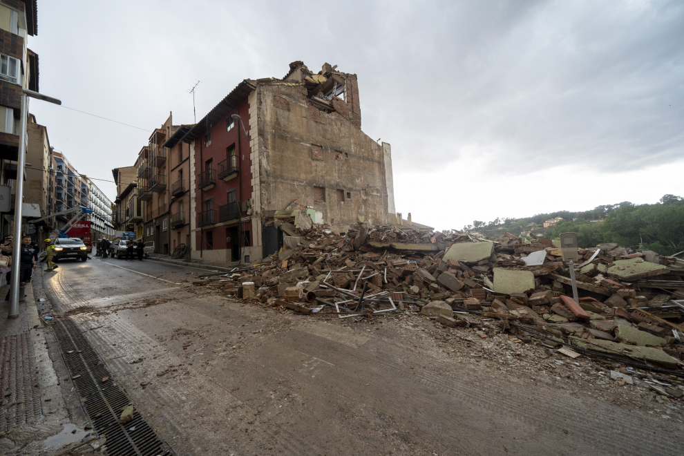 Fotos del desprendimiento de un edificio