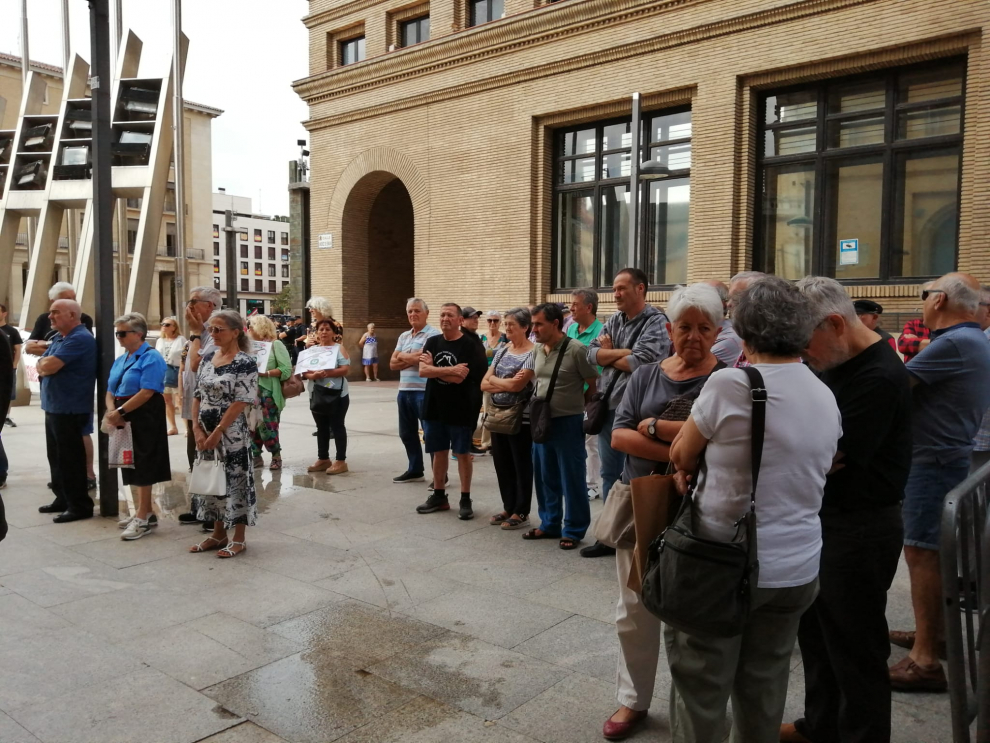 Protesta de pensionistas en Zaragoza este lunes, 11 de septiembre.