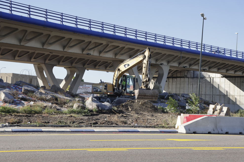 Fotos del comienzo de las obras de la A-68 en Zaragoza.