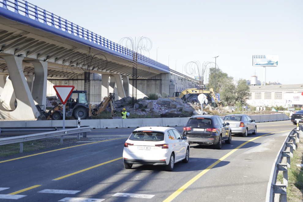 Fotos del comienzo de las obras de la A-68 en Zaragoza.