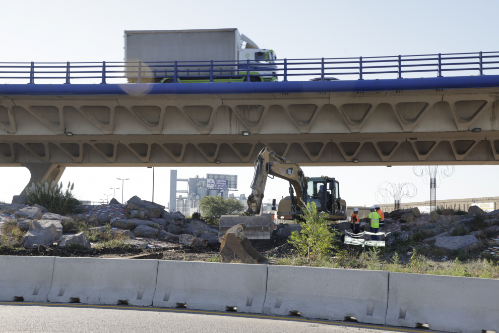 Fotos del comienzo de las obras de la A-68 en Zaragoza.