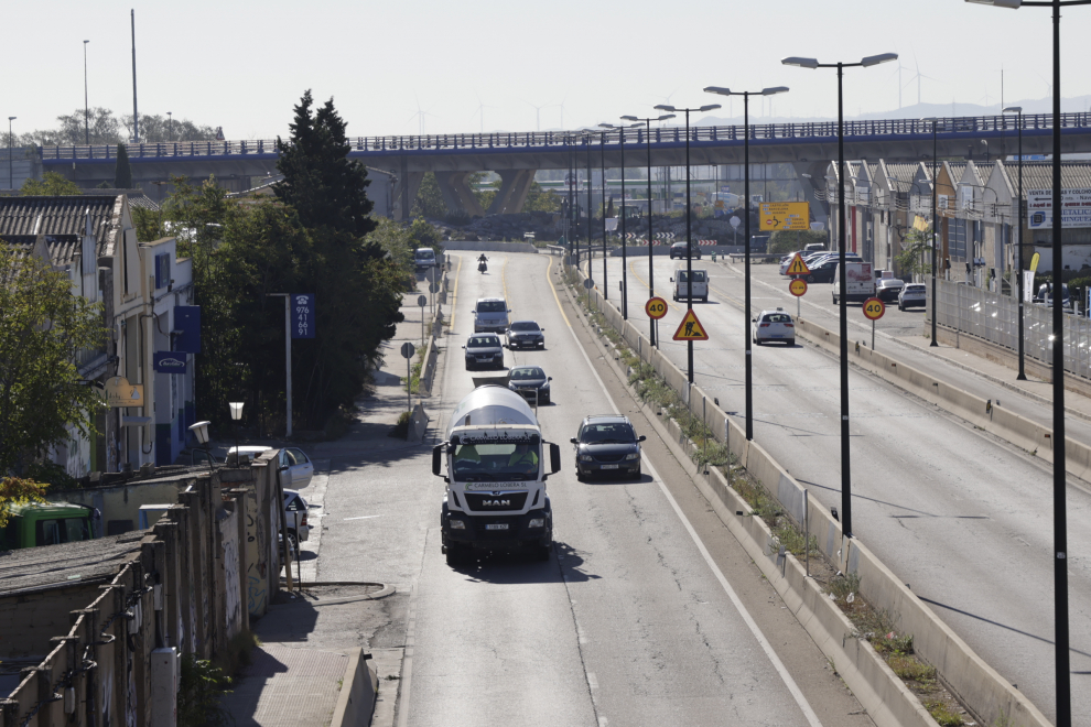 Fotos del comienzo de las obras de la A-68 en Zaragoza.