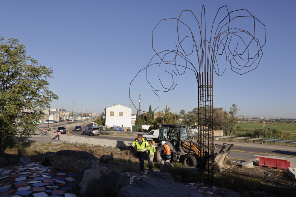 Fotos del comienzo de las obras en la A-68.