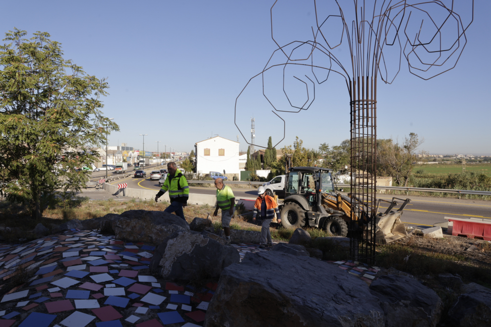 Fotos del comienzo de las obras en la A-68.