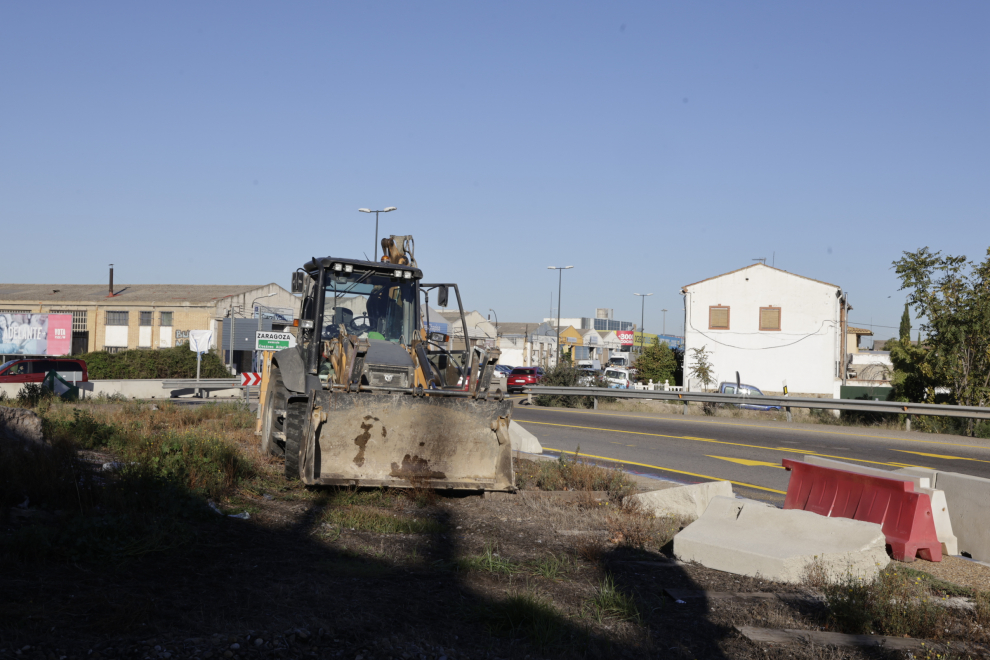 Fotos del comienzo de las obras en la A-68.