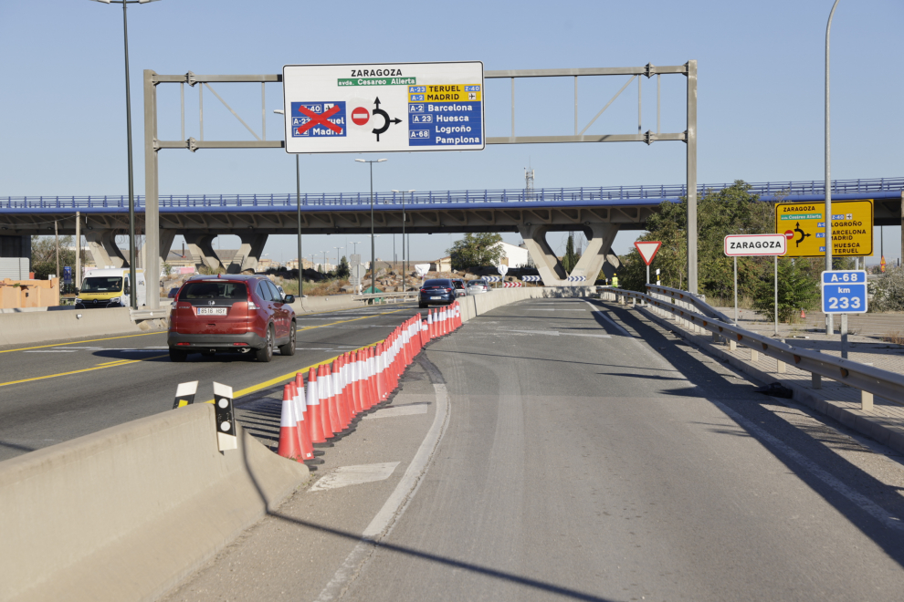 Fotos del comienzo de las obras en la A-68.