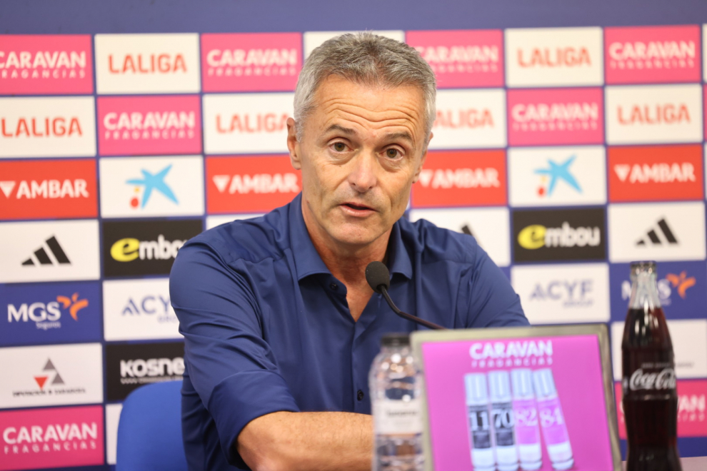 Despedida del entrenador del Real Zaragoza Fran Escribá