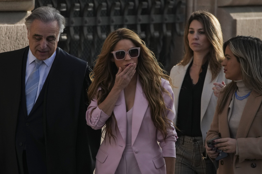 La cantante Shakira a su llegada a la Audiencia de Barcelona para declarar por defraudar a Hacienda
