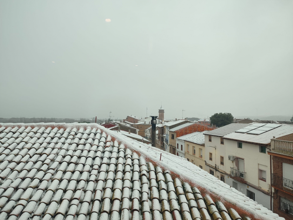 Nieve en El Burgo de Ebro hoy, viernes 19 de enero de 2024