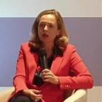 La ministra de Economía, Nadia Calviño, ha hablado este miércoles en un nuevo desayuno de HERALDO, de la situación en Cataluña y del cierre de la central térmica de Andorra, entre otras cuestiones.