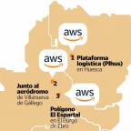 Ubicación de los centros de datos de Amazon en Aragón.