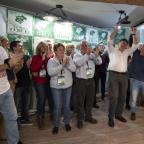 Celebraciones en la sede de Teruel Existe una vez se han confirmado los resultados.