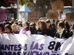 Manifestación estudiantil por el 8M en Zaragoza.