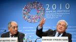 El ministro egipcio Youssef Boutros-Ghali y el director gerente del FMI, Dominique Strauss-Kahn.