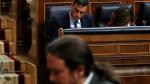 Sánchez e Iglesias coincidieron en la sesión de este miércoles en el Congreso de los Diputados