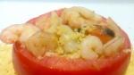 Receta de tomates rellenos de marisco y cuscús.