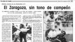 Cabecera de la crónica del partido Real Zaragoza-Real Mallorca de Copa del Rey jugado el 29 de enero de 1987 en La Romareda, el precedente de el de este martes, 21 de enero de 2020.