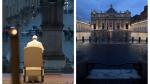El papa Francisco rezando ante una plaza de San Pedro vacía