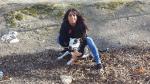 Sheila Herrero y la perra que tiene en adopción, Sacha.