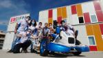 Presentación del equipo aragonés que irá a competir al campeonato de vehículos eléctricos, con el DG de Innovación y FP Toni Martínez.
