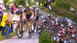 Momento de la primera caída en el Tour de Francia