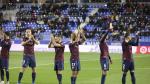 Los jugadores de la SD Huesca saludan a la grada antes del choque con el Leganés.