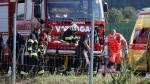 Servicios de rescate en el accidente de un autobús en Croacia.